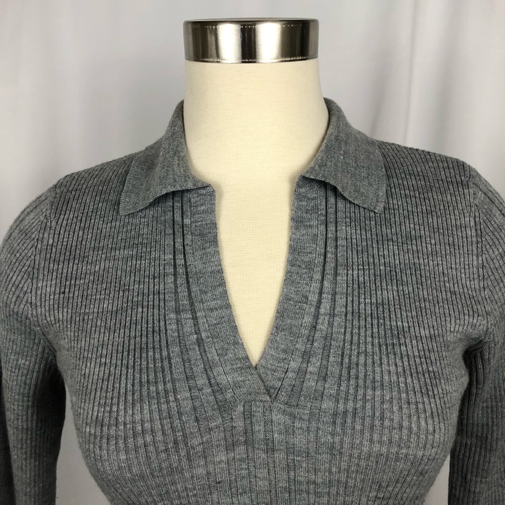 SO Grey Ribbed Collared Sweater - Picture 4 of 6